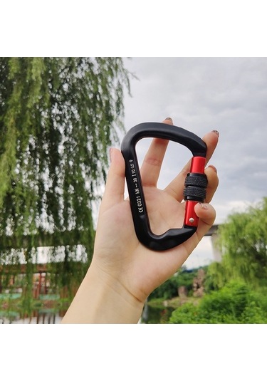 Besthome1 30kn Otomatik Kilitli D-shape Karabina, Dayanıklı Alüminyum Kamp, Tırmanış, Asılı Yataklar İçin