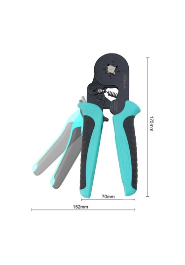 Aubyhe Hsc8 6-4a El Tipi Kutuplu İçme Aleti, Dörtgen Boru Terminali Presleme, 0.25-10m Kapasite, Kaymazsız Kırmızı-mavi Kollü, Ratchet Mekanizması