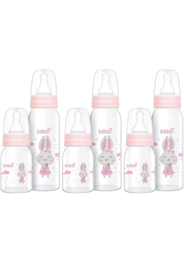Bebsi Cam Biberon Seti Pembe 250ml+125ml 3 Lü Set