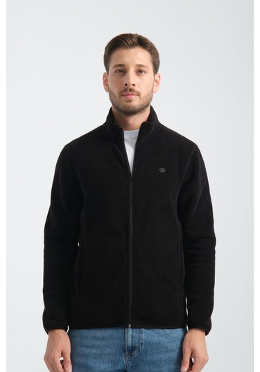 Shooter Sportswear Erkek Polar Sweatshirt Kışlık Standart Fit Outdoor Karyoka Dikiş Detaylı Siyah