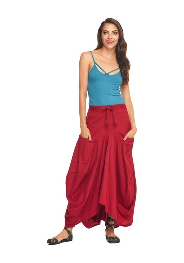 Beli Bağcıklı Cep Detaylı Şalvar Uzun Etek