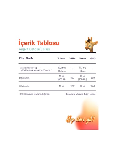 Ostose3 Plus Omega 3 Ve Vitamin D3 Içeren Takviye Edici Gıda 10 Ml