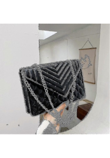 Siyah Çapraz Çanta Küçük Kadın Çantası Zincir Omuz Askılı Diğer