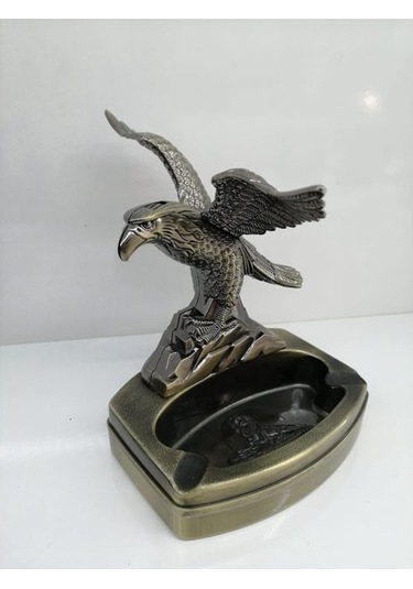 Kartal Figürlü Metal Çakmaklı Masa Kül Tablası