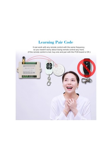 Pazly Ac85-250v 10a 2k 433mhz Rf Motor Kumanda Modül + 1 Kumanda, İleri/geri, Yukarı/aşağı, Dur Diğer