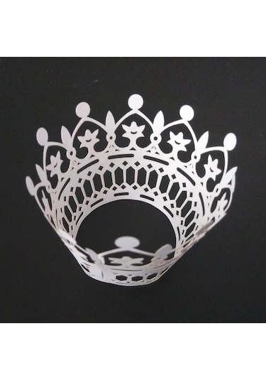 Suntek 50 Adet Lazer Kesim Taç Tema Cupcake Sarmalayıcılar