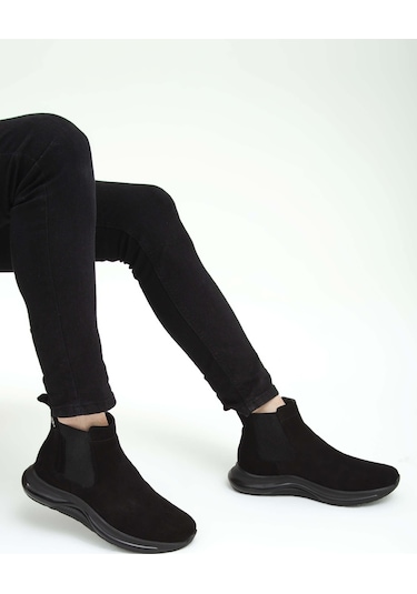 Tamer Tanca Erkek Hakiki Deri Siyah Süet Casual Bot 381 16196 Erk Bot Sk22/23 Sıyah Suet Siyah