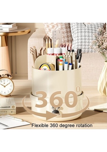 Tongxida Şeffaf Siyah Döner Toz Geçirmez Makyaj Fırçası Saklama Tüpü Tuvalet Masası Kalem Tüpü Siyah - Şeffaf