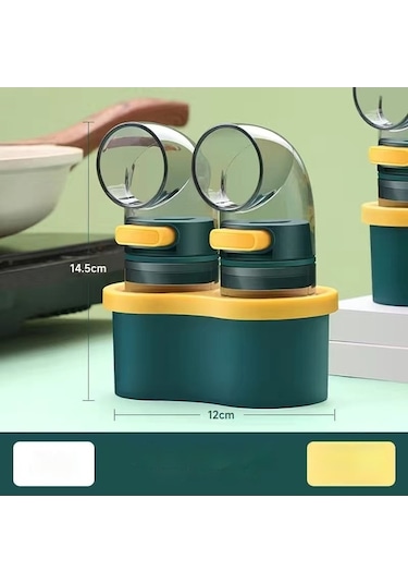 Besthome1 100 Karakterlik Kantitatif Yeşil Kutu Baharat Kutusu Ev Mutfak Baharatı Yeşil Renkli Yeşil