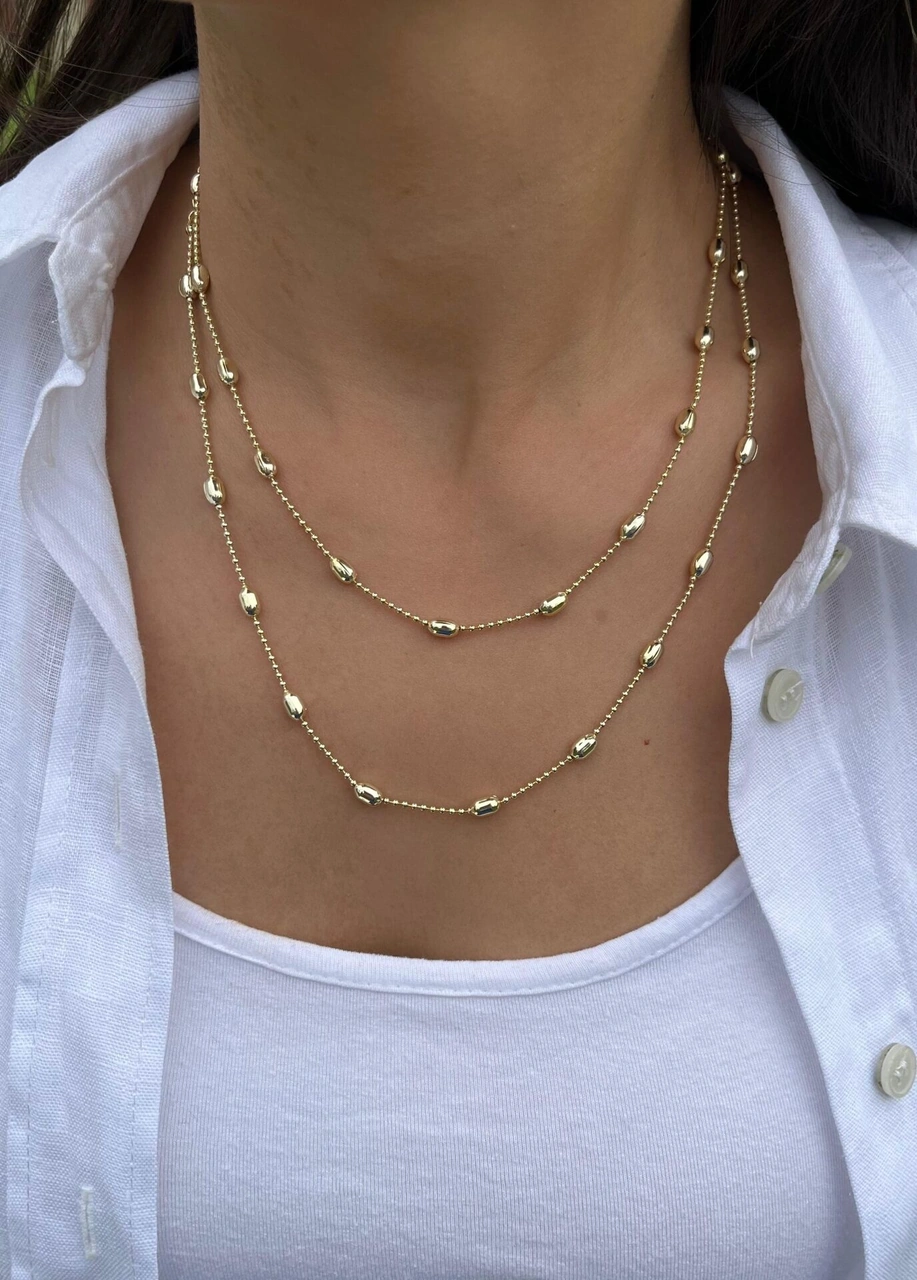 Oval Desen Dolama Kolye Çok Renkli