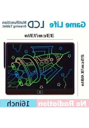 Trendooze Gaojunshop01 Pembe 16 Inç Çocuk Lcd Yazı Çizim Tableti Yaratıcı Hediye Öğrenci İçin Renkli Ekran Pembe