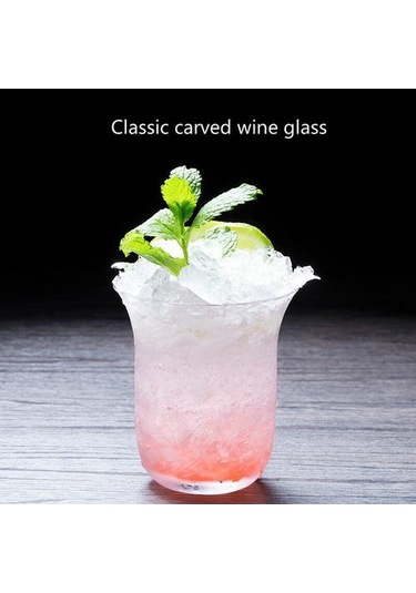 Çok Amaçlı 330 Ml Antik Stil Klasik Viski Cam Kupası Çiçek Çim Desen Şarap Severler Kokteyl El Yapımı Votka Tumbler Bar Gravür Açık Gri