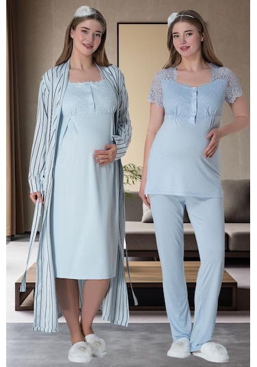 Mecit 6063 Kadın Hamile Lohusa Mavi ...