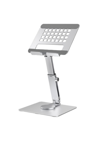Ebitda 360 Derece Katlanır Tablet Standı - Mutfak Ve Canlı Yayın İçin Taşınabilir Dizüstü Bilgisayar Tutucu, Gümüş