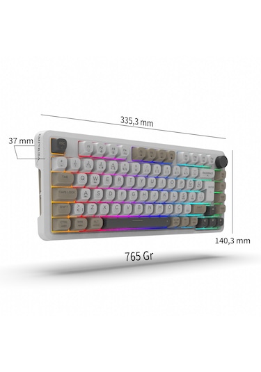 Ikg-455 Empousa Gasket Blue Swıtch Rgb Mekanık Gamıng Klavye Beyaz