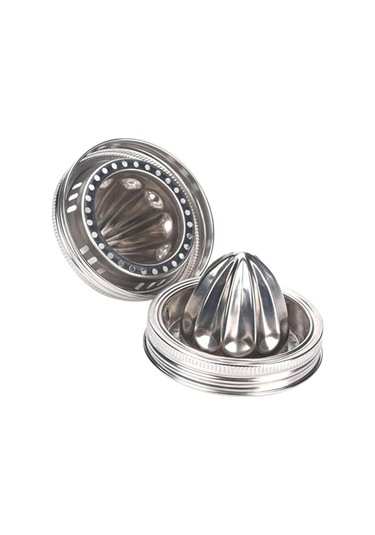 2 Adet Manuel Meyve Sıkacağı Taşınabilir Geniş Ağızlı Kavanoz Vidalı Kapaklı Delikli Gıda Sınıfı Paslanmaz Çelik Limon Portakal