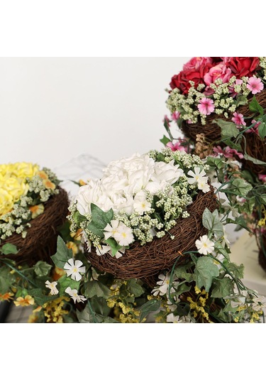 Suntek Rattan Sepetli Saksı Çiçek Orta Parçaları Dekor