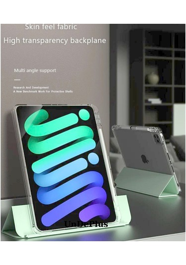 iPad Uyumlu Pro 11 İnç M4 2024 Kılıf Kalem Bölmeli Akrilik Şeffaf Ayrılabilir Case A2836 A2837 A3006