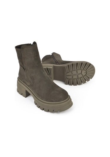 Ziya, Kadın Hakiki Deri Bot 143359z6152 Koyu Kahve Koyu Kahve Koyu Kahverengi