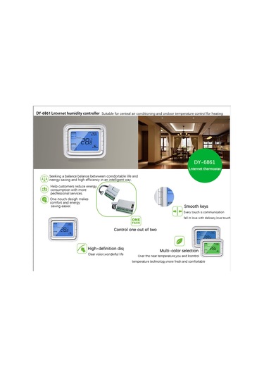 Xindoker T6861h2wb Dijital Lcd Termostat, 9p 2 Borulu Fan Kontrol, Oda Sıcaklığı Regülatörü, Soğutma-ısıtma Modu, Mavi Ekran, Abs Ateş Engelleme Malzeme