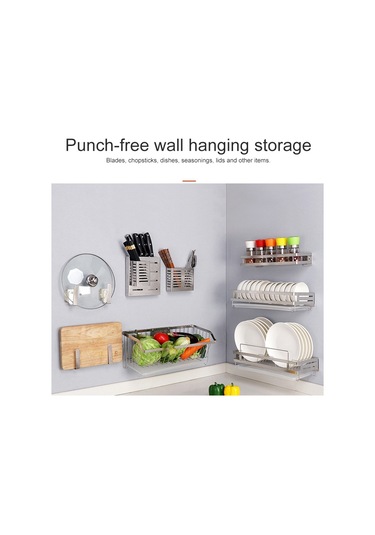 Sones 304 Paslanmaz Çelik Duvara Monte Mutfak Rafı Asılı Baharatlık Diğer