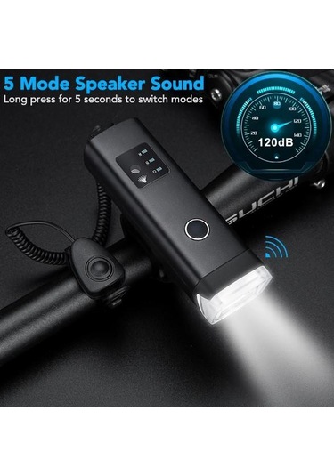 Forte Gt 6135 Bisiklet Feneri Usb Şarjlı Far 6 Modlu Bisiklet Ön Işık Siyah Siyah