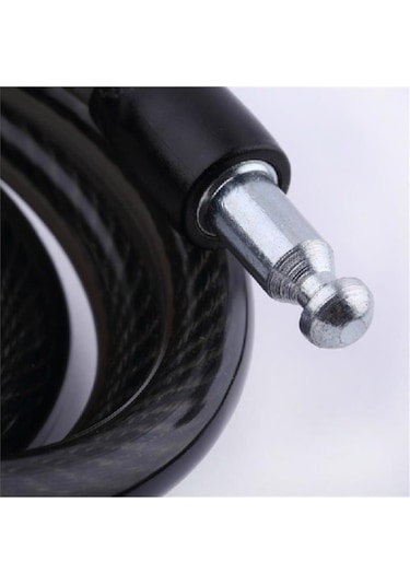 Anahtarlı Çelik Kilit Bisiklet Motosiklet Bebek Arabası Anahtarlı Güvenlik Kilidi Gri - Siyah