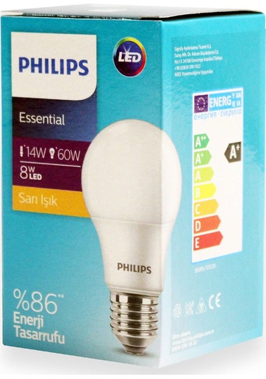 Ph 8w E27 Led Ampul Sarı Işık Sarı Işık E27 Led Ampul 8 Watt Yok