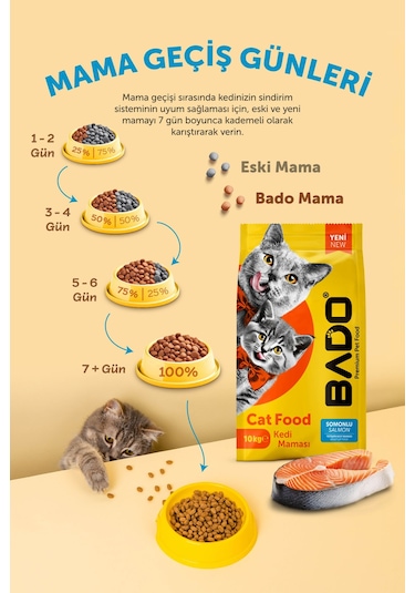 Bado Yetişkin Kedi Maması Somonlu 10 Kg