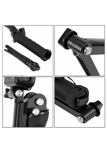 Puluz 3 Yönlü Kavrama Katlanabilir Tripod Selfie-stick Monopod