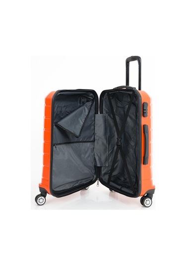 Las Vegas Polo Club Abs Kabin Orta Büyük Ve Makyaj Boy 4'lü Travel Valiz Bavul Seti Turuncu