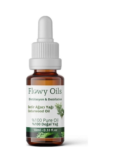 Flowy Oils Sedir Ağacı Yağı %100 Doğal Bitkisel Uçucu Yağ 10 ML