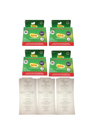 Bytrap Yapışkanlı Sinek Bandı 4 Paket 12 Kapeül / Kullanıma Hazır