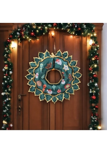 Yılbaşı Kapı Süsü Folyo Balon 80x67 Cm Çok Renkli