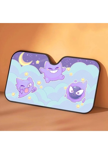 Goldenqian P-pokémon G-gengar Araba Pencere Güneş Gölge Cam Anti-uv Koruma Ön Arka Cam Blok Kapağı Vizör Aksesuarları Z5