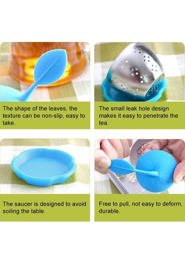 Sones Paslanmaz Çelik Silikon Askılı Çay Poşeti Çay Süzgeçleri Mor