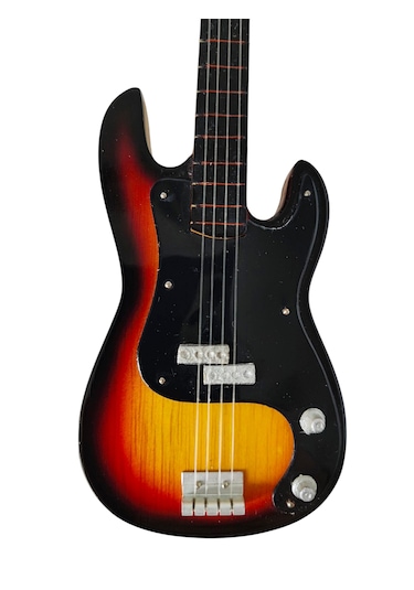 El Yapımı 1/4 Ölçek Minyatür Elektro Bas Gitar Fender Precision S