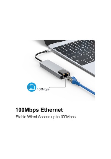 Maiyame Usb-c 5-in-1 Genişletme Dökümü - Hdmı 4k, Usb3.0, Usb2.0, Rj45 Ethernet, 87w Pd Şarj - Uzay Gri
