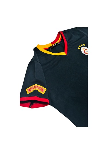 Galatasaray Lisanslı Siyah Basic Çocuk T-shirt Gs Aslan Baskılı Hediyelik Ahşap Kutulu Siyah