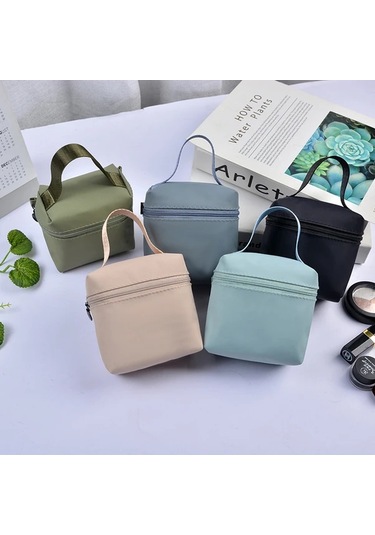 Elmpaly Yeşil Renkli Çok Amaçlı Mini Makyaj Çantası, Ruj Anahtar Şarj Kablosu Saklama Yeşil