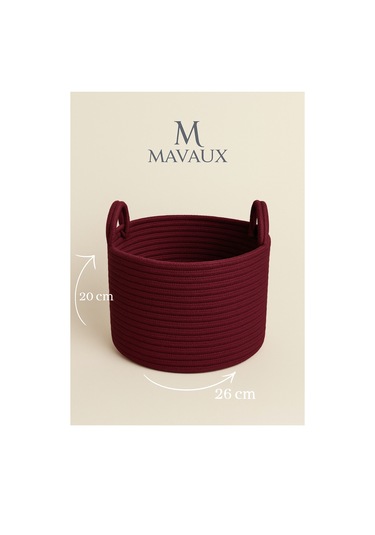 Doğal El Dokuma Hasır Jüt Sepet 20x26 Cm Dekoratif, Çok Amaçlı, Şık Ve Dayanıklı Saklama Sepeti Mürdüm