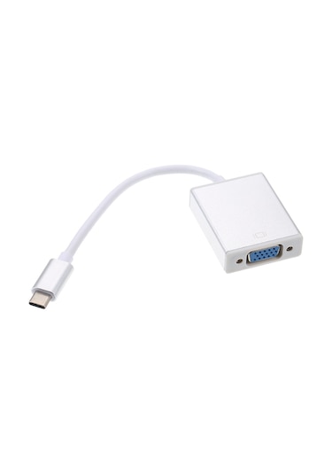 Mufunye Type-c'den Vga'ya Dönüştürücü, 5gbps Hızlı Veri Transferi, Hd Video Projeksiyon, Macbook Ve Telefon Uyumlu, Aluminyum Gövde, Gri