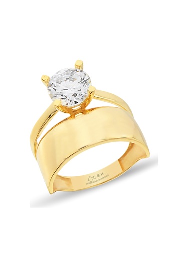 8 Ayar Tektaş Alyans Altın Yüzük