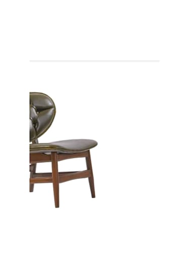 Bengimobilya Sandalye Zus185 Kapitone Model Ahşap Retro Iskelet Yeşil Suni Der