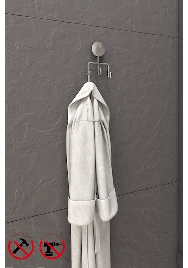 Alper Banyo İris Krom Yapışkanlı Üçlü Banyo Mutfak Askısı - İster Yapışkanlı İster Montajlı