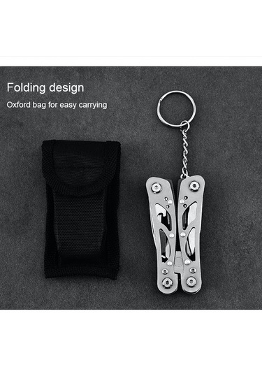 MSO Outdoor Paslanmaz Çelik Multifonksiyonel Çakı - Pense - Tornavida Gümüş