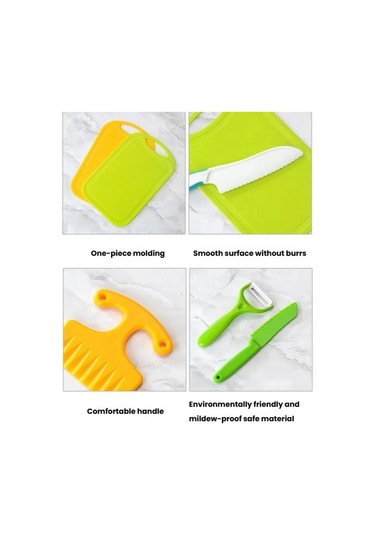 Çocuklar Plastik Pişirme Bıçağı Seti Çocuklar Dıy Peeler Kicthen Araçları, Boyut:17'de 1 Gümüş