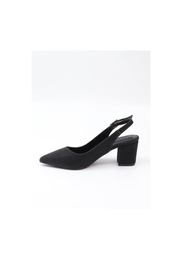 Nesilshoes Nesil Shoes Özma 7004-1 Siyah Simli Kadın Sandalet