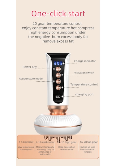 Carmine Elektriksel Kas Uyarıcı Isı Terapisi Tüm Vücut Masaj Aleti Beyaz