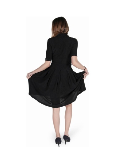 Barbora Günlük Yazlık Ofis Kadın Elbisesi Bt208siyahic2 001